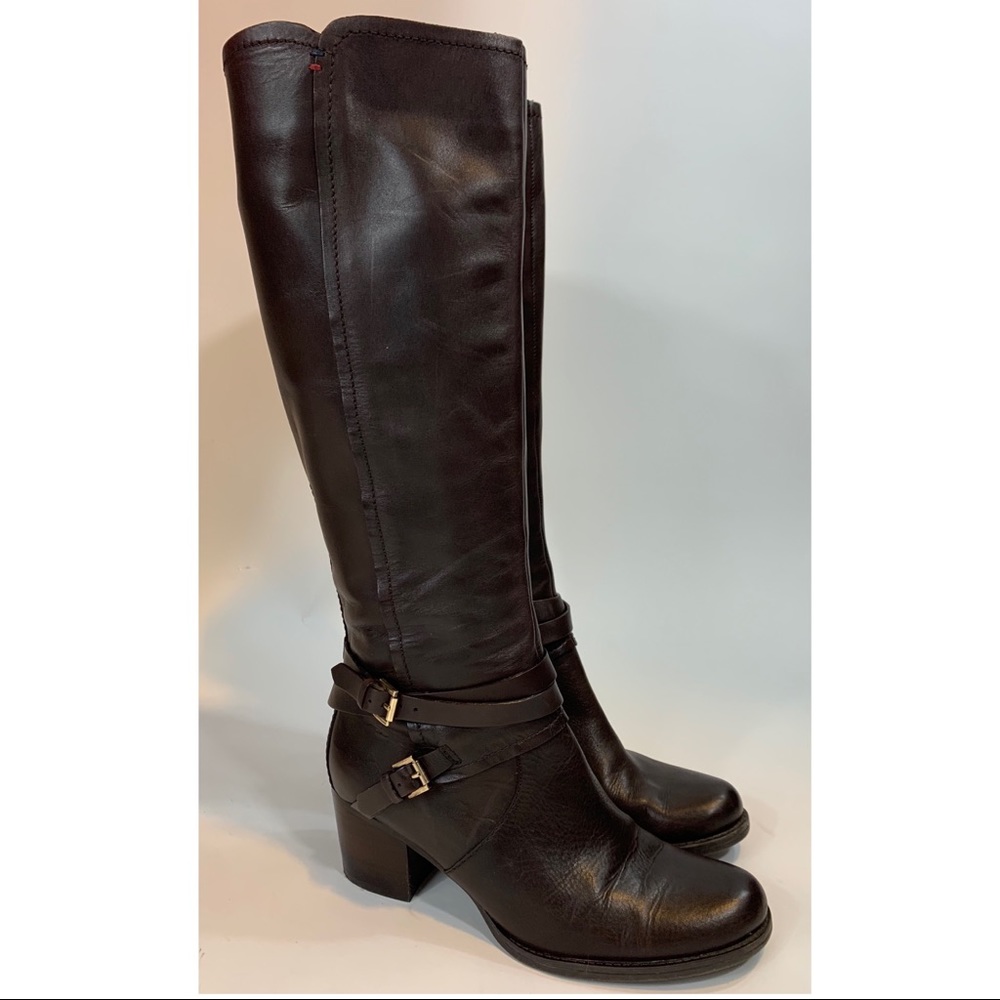 Tommy Hilfiger Gerdie tall brown leather boots 7.5